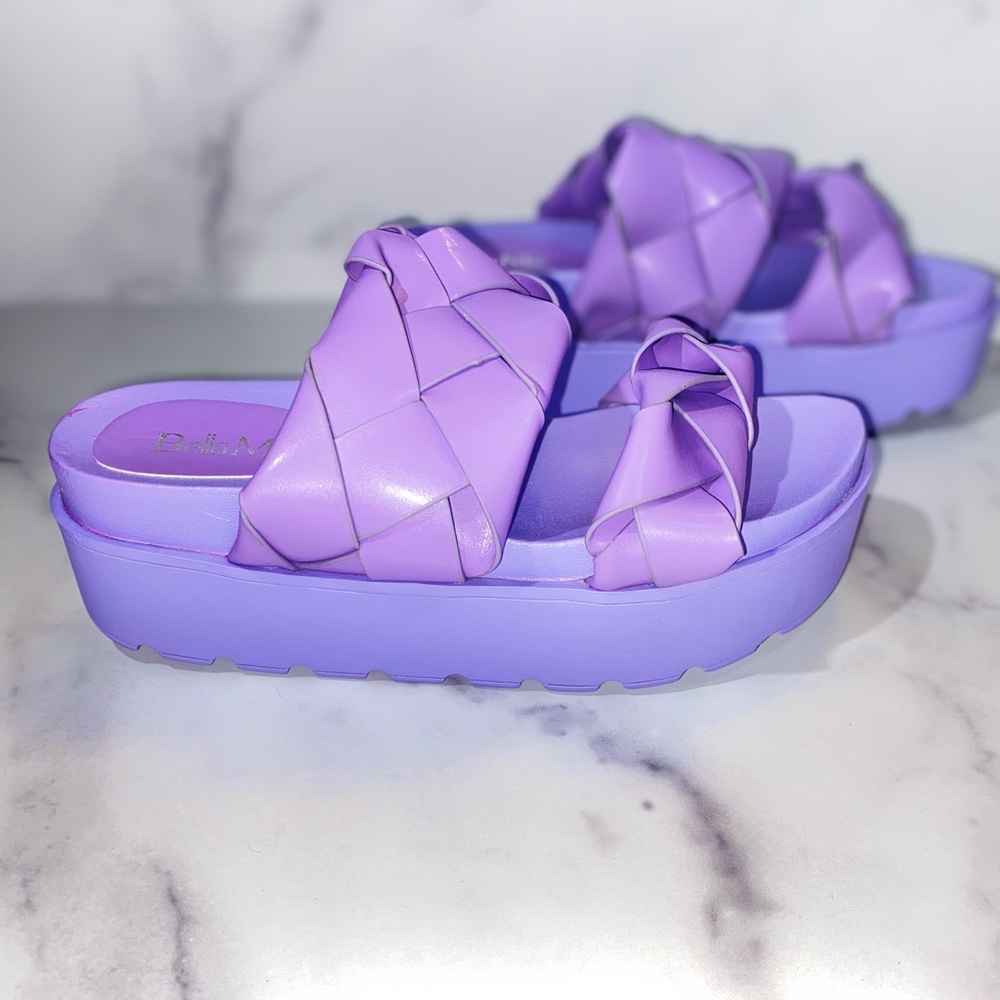 Purple platform slides/sandals